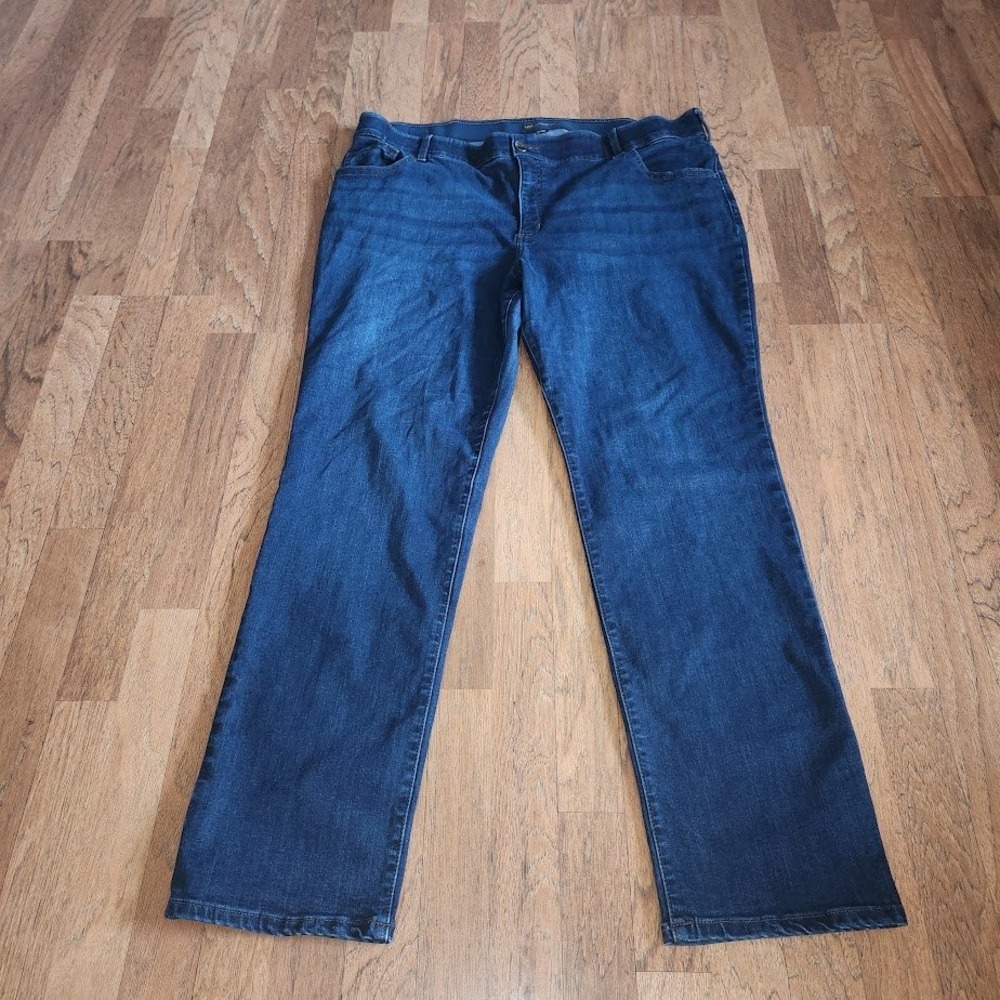Lee Plus Flex Motion Straight Leg Jeans Dark Wash Mid Rise Regular Fit Denim 758